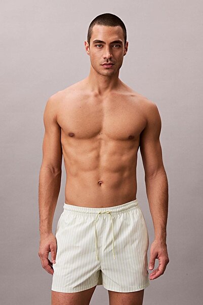 Calvin Klein Erkek Kısa Bel Bandı İpli Yeşil Yüzme Şortu