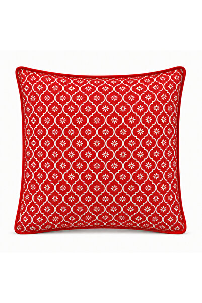 MODA CERO Red Geometric Retro Square Throw Pillow Cover 45X45 cm