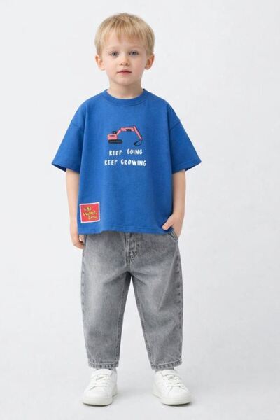 Minigimin Cicileri My Little One's Wheels Construction Vehicle Printed T-Shir...