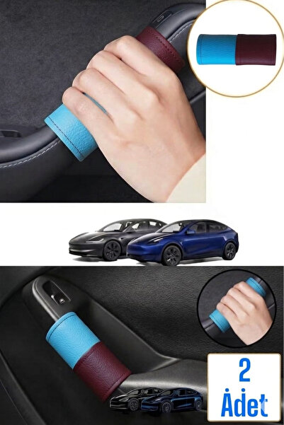 KYLE XM Car Door Handle Cover Burgundy-Turquoise – Faux Leather Car Interior ...