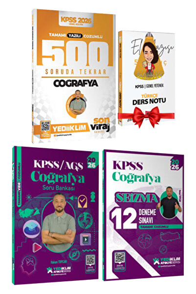 Yediiklim Yayınları KPSS 2026 Hakan Topcan Son Viraj Coğrafya 500 Soruda Tekr...