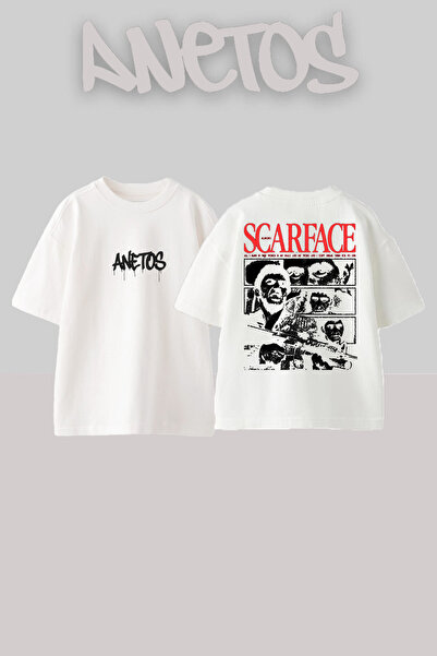 Anetos Μπλουζάκι Tony Montana 1 σε στυλ streetwear με στάμπα στην πλάτη, βαμβ...