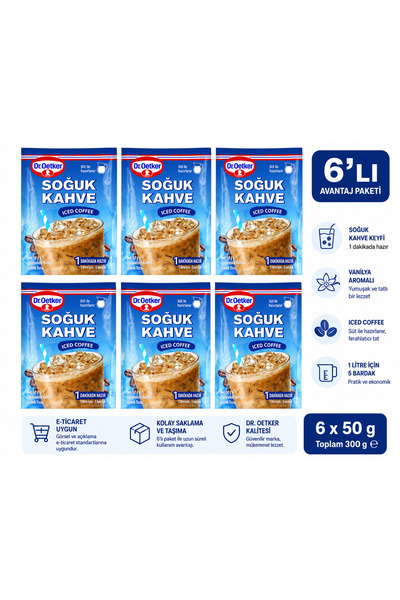 Dr. Oetker Soğuk Kahve Sade 6x50 gr