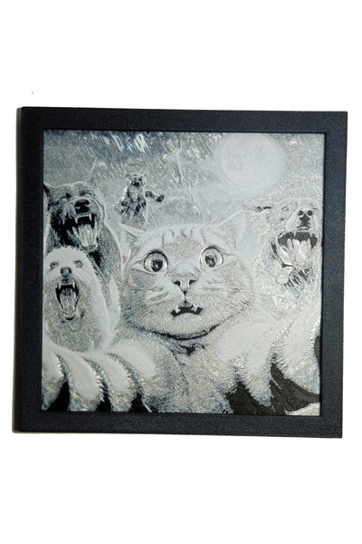 Fresh Candles Tablou arta 3D Hueforge – Funny Cat M4, 20x20cm