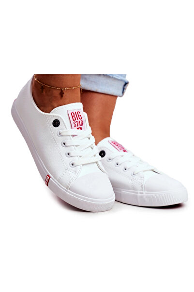Big Star Shoes Adidași de damă din piele Big Sta GG274005 Alb-Roșu 36
