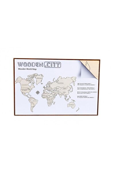 Wooden City Harta lumii puzzle 3D de perete (L)