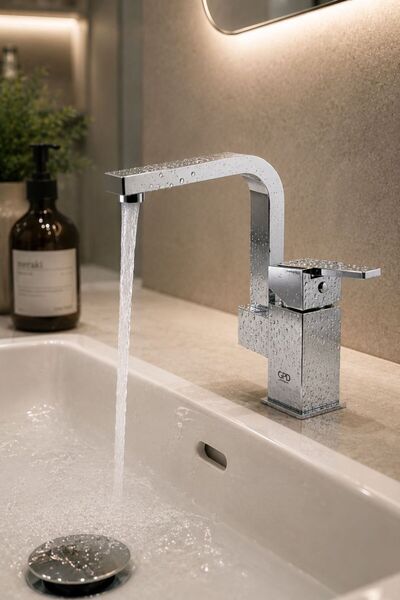 GPD MTL85 Ritmo Tek Gövde Lavabo Bataryası Krom Modern Tasarım Su Tasarruflu ...