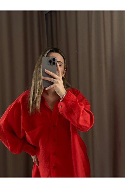AlisBoutique Düşük omuz oversize ince premium mevsimlik gömlek