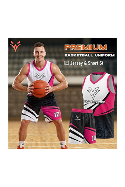 eagle strike Basketball Jersey & Shorts Set – 2-Piece Sleeveless Uniform for Kids & Adults, Breathable Moisture-Wicking Fabric, Youth & Adult Sizes
