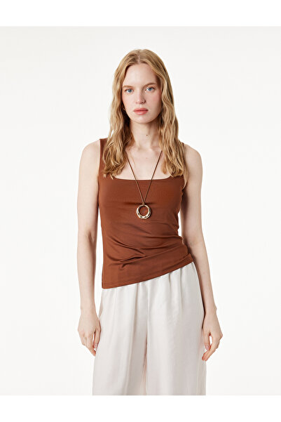 Koton Slim Fit Round Neck Sleeveless Top