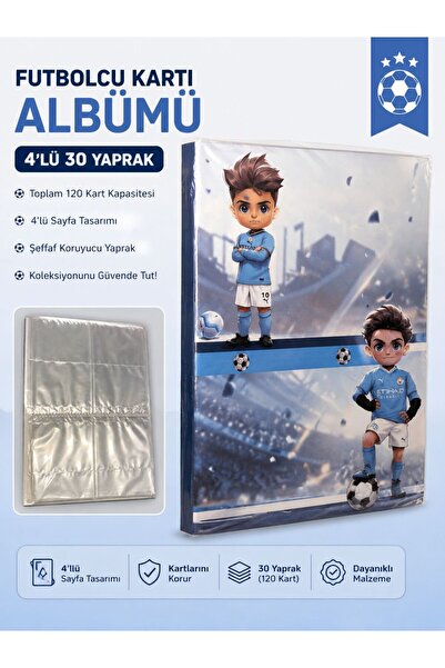 CANTEX TECH Futbolcu Kartları Koleksiyon Oyun Kartı Albümü 120 Kartlık - Kole...