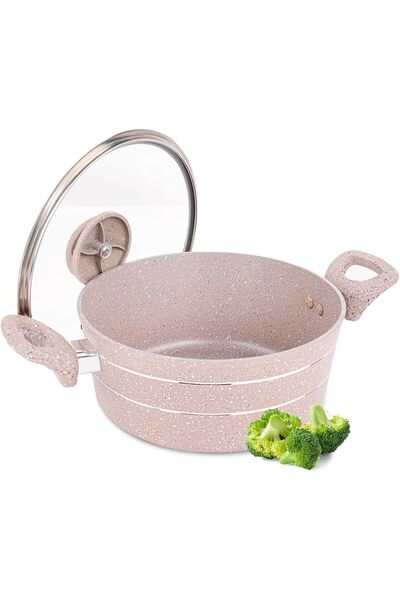 ROYALFORD Casserole 32 cm with Glass Lid - Durable Handle, High-Quality Alumi...