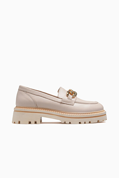 Venüs Γυναικεία Δερμάτινα Loafer Casual Παπούτσια 26y 2411533y Μπεζ