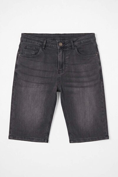 DeFacto Regular Fıt Kemerli Bel Jean Bermuda Şort G8613AX26SM