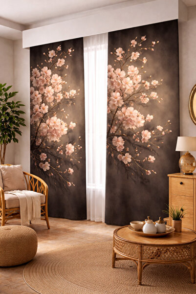 BEYDEX 100x250 Ölçüsünde 1 Adet Salon ve Yatak odası Fon Perde Baskılı Fon Perde