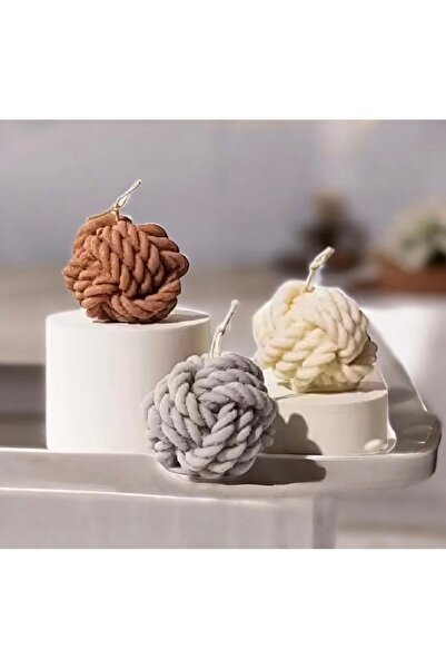 Lumera Candle 3’lü örgü mum el yapımı kokulu dekoratif hediyelik mum