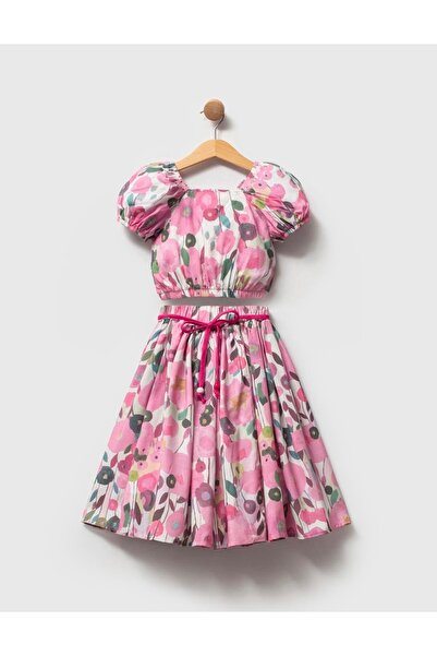 Alvadonna Set din două piese pentru fete, cu fustă lungă cu imprimeu floral