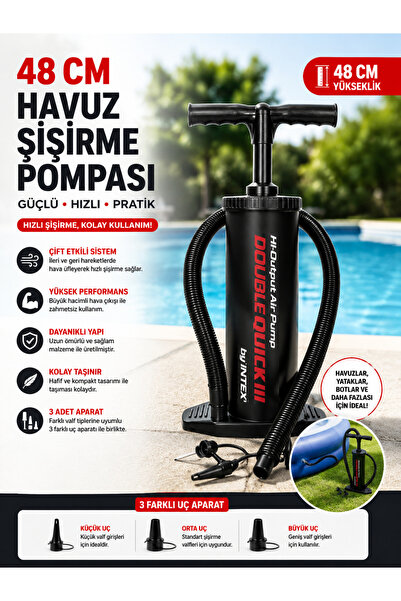 TOTTERİQ 48 CM Çift Etkili Havuz şişme bot ve yatak Şişirme Pompası El Pompası
