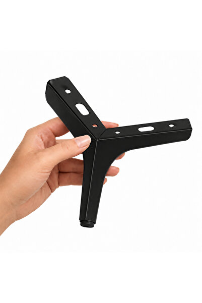 Badem10 ERK Eren 13 cm Mat Siyah Metal Mobilya Köşe Ayağı Dayanıklı Modern Tasarım Koltuk Sehpa Mobilya