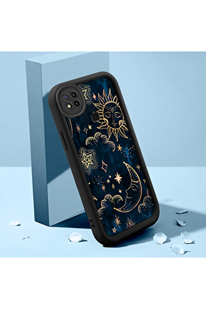 SLIMFELT Redmi 9C/10A Uyumlu Yüksek Kalite Güneş Ay Yıldız Desenli Kılıf, Has...