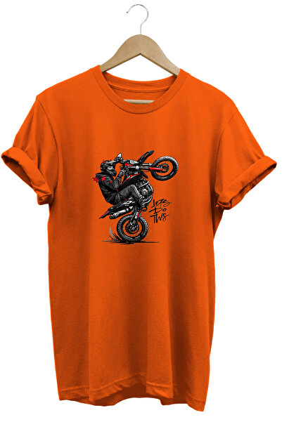 WİDİ Tricou unisex cu imprimeu pentru motociclete, cu o singură roată, suprad...