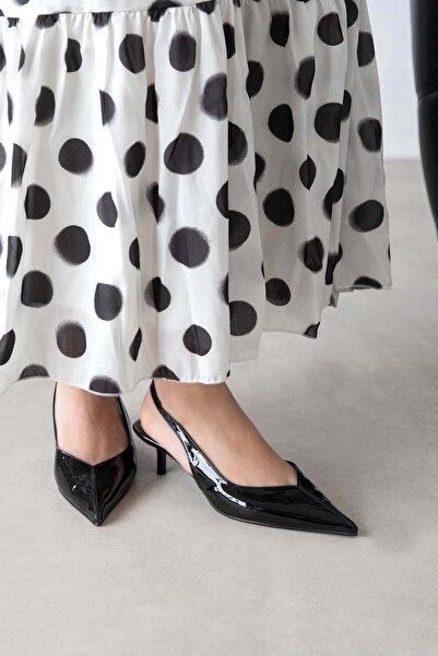STRASWANS Orla Women's Heeled Patent Leather Shoes Black