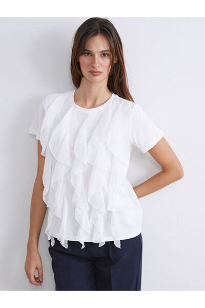 LC Waikiki Crew Neck Ruffle Blouse