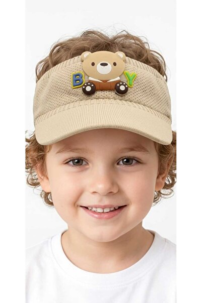 Kervan Pazar Children's Unisex Visor Tennis Cap with Boy Figure