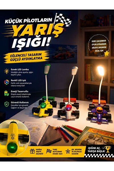 Store Formula 1 Masa Lambası Eglenceli Tasarım Güçlü Aydınlatma