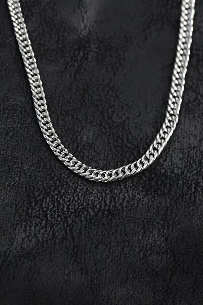 SORA GROUP ®   316L Steel Silver Color Curb Model Chain Men's Necklace