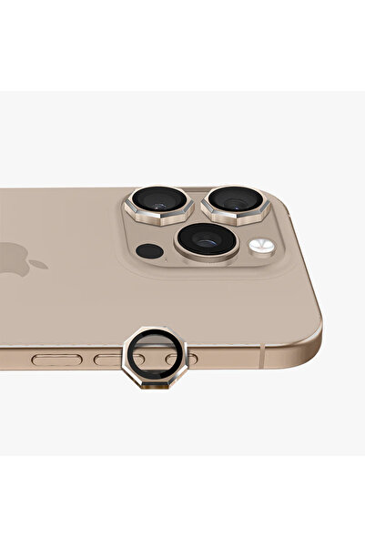 CaseHub iPhone 16 Pro / 16 Pro Max Safir Kamera Koruyucu Premium Sekizgen Tasarım Takma ve Çıkarma Aparatlı