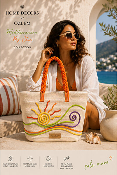 home decors by özlem Straw Shoulder Bag Beach Bag Daily Bag Handcrafted Handmade