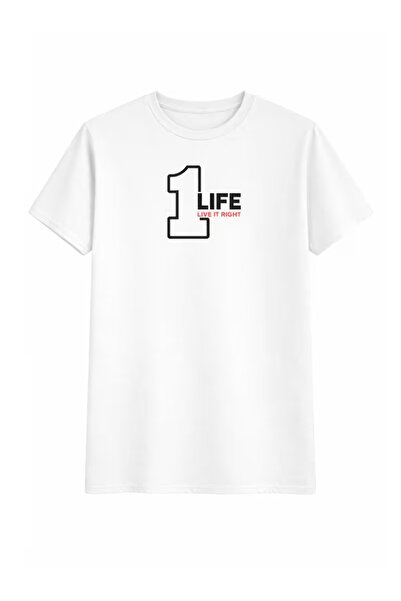 Massgai Unisex majica sa štampanim motivom "1 Life", veće veličine, 100% pamuk