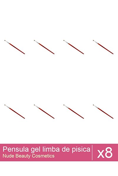 Makeup Set of 8x Cat's Tongue Gel Brush - No.4