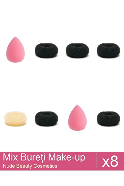 Makeup Set Mix 8 produse Bureti: Burete coc blond - 11 cm diametru, Burete co...