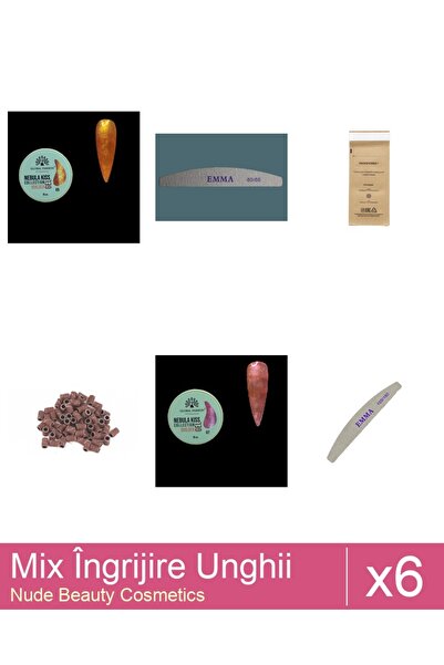 Makeup Set Mix 6 produse Ingrijire Unghii: Nebula Kiss 05 , 15 g, Pungi steri...