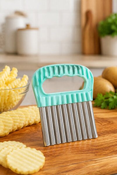 Selenica Pratik Dalgalı Cips Şekilli Sebze ve Patates Dilimleyici - Paslanmaz...