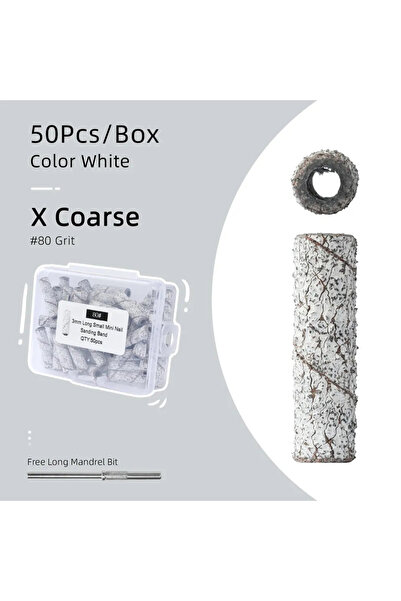 Choice White 80(50PCS) HYTOOS 20mm Super Long Small Sanding Bands 50Pcs/Box M...