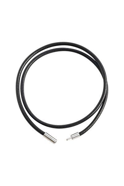 Choice Black New Black Leather Rope Necklace with Clasp 45cm Braided Cord Nec...