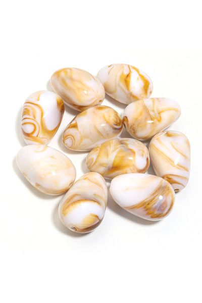 choice2 Beige Brown 10pcs/lot Irregular Acrylic Beads 29x20mm Colorful Oval L...