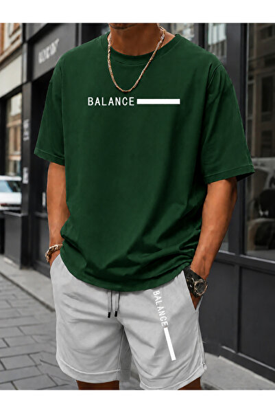 ship master Ανδρικό Σετ Σορτς με Μπλουζάκι Balance Printed Oversize από 100% ...