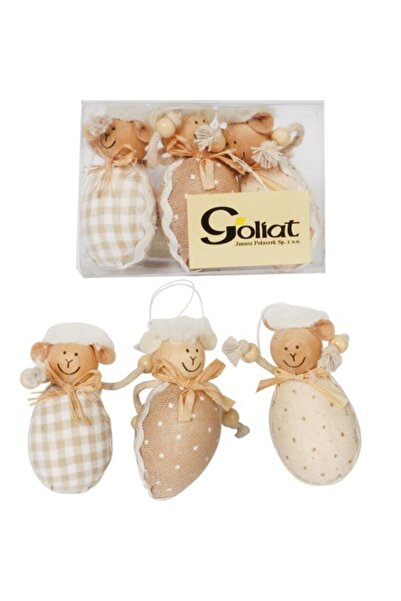 Goliat Set of 3 Decorative Barani Latches, 7 cm, Brown Color