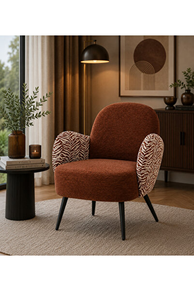 N.zone Luxury Modern Fabric Lounge Chair 80X74X68Cm – Elegant Design with Emb...