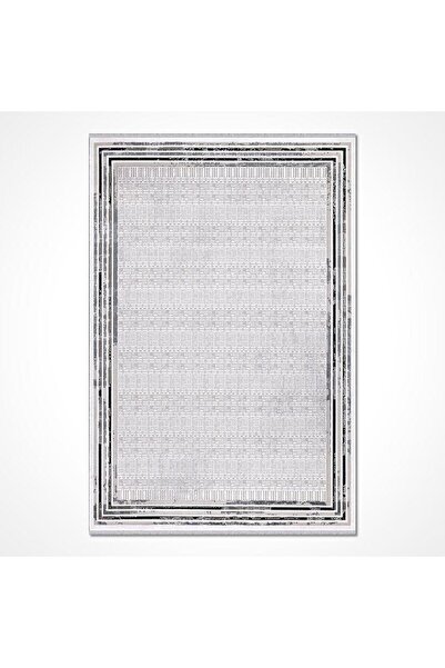 halinet Halı.Net Gray Modern Washable Non-Slip Living Room Carpet Cr-Stone-17189