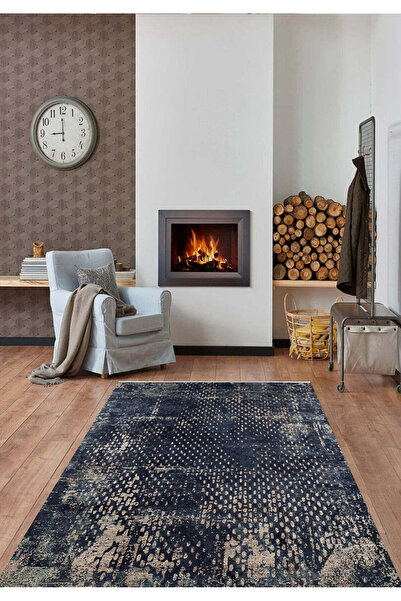 halinet Halı.Net Anthracite Modern Washable Non-Slip Living Room Carpet Haln-...