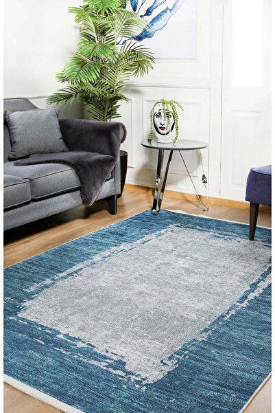 halinet Halı.Net Blue Vintage Antique Washable Non-Slip Living Room Carpet Ha...