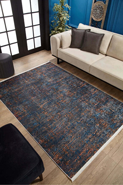 halinet Halı.Net Anthracite Modern Washable Non-Slip Living Room Carpet Haln-...