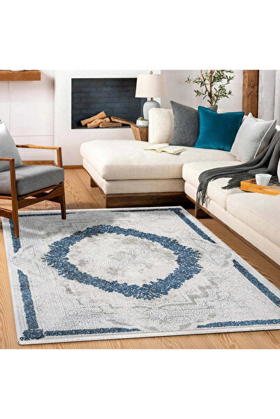 halinet Halı.Net White Classic Washable Non-Slip Living Room Carpet Cr-Galaxy...