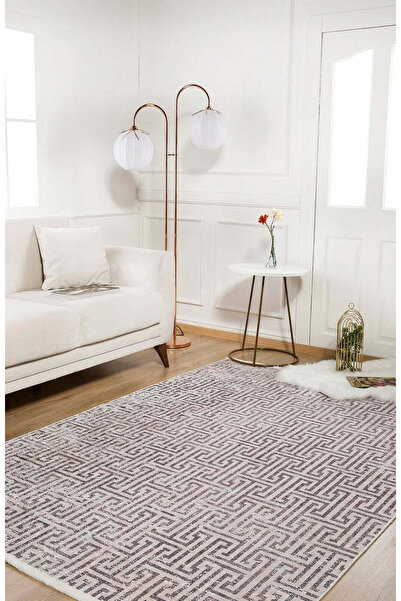 halinet Halı.Net Cream Modern Washable Non-Slip Living Room Carpet Haln-Hln1223