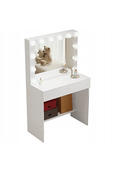 BADU Masă de toaletă modernă și elegantă, tip loft, cu oglindă LED